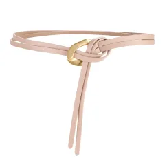 Fashionable And Novel Women's Knot Buckle Thin Belt - Apricot - View 1
