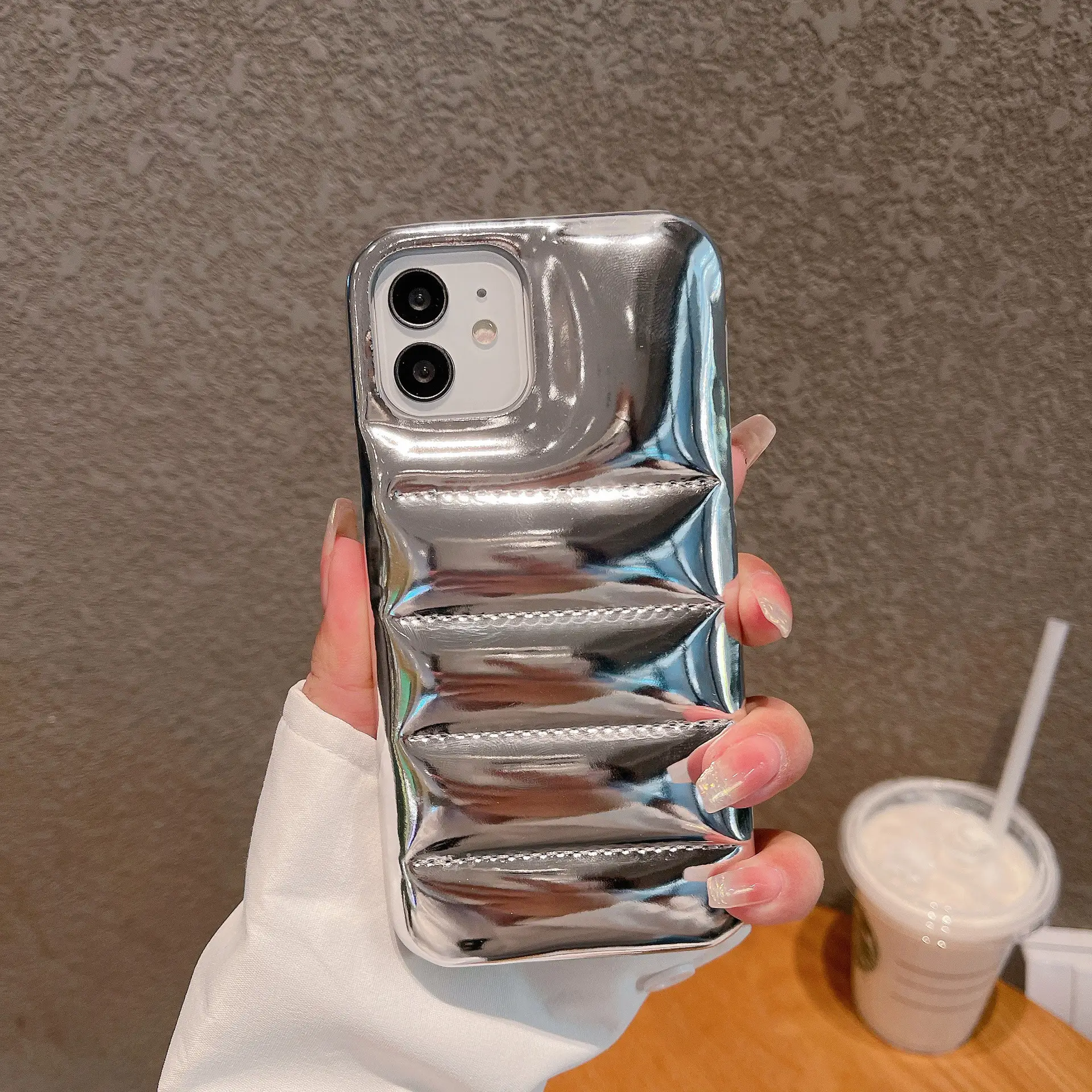 Aurora Cotton Filling Down Jacket Phone Case Autumn And Winter Cotton Filling Cover