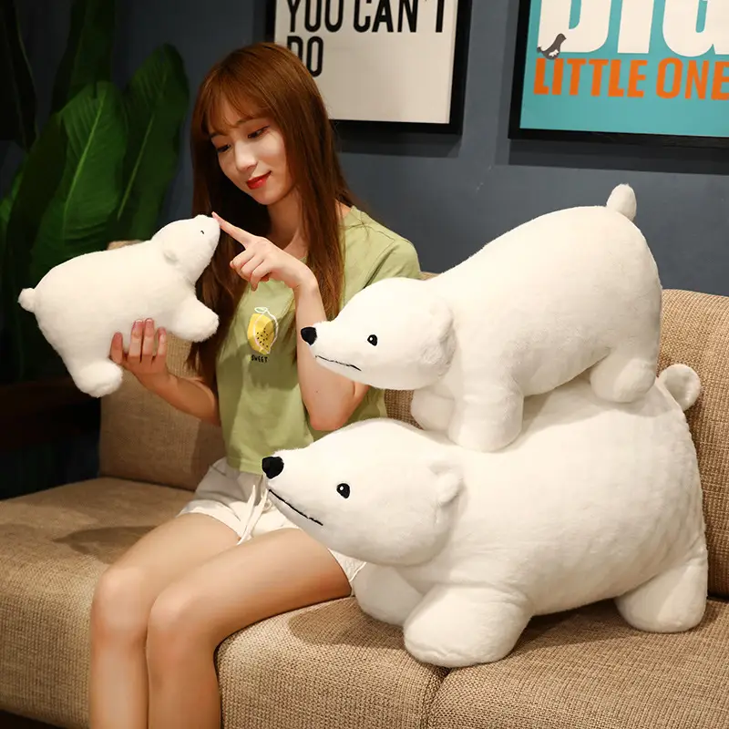 Cute Standing Polar Bear Plush Doll