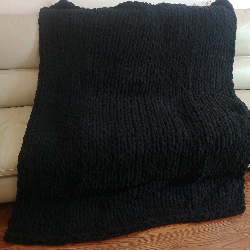 Chenille Knitted Handmade Throw Blanket