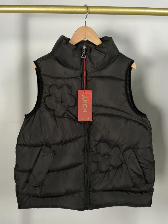 Winter Warm Women's Stand Collar Down Cotton Vest Black - Shop at LoveMi