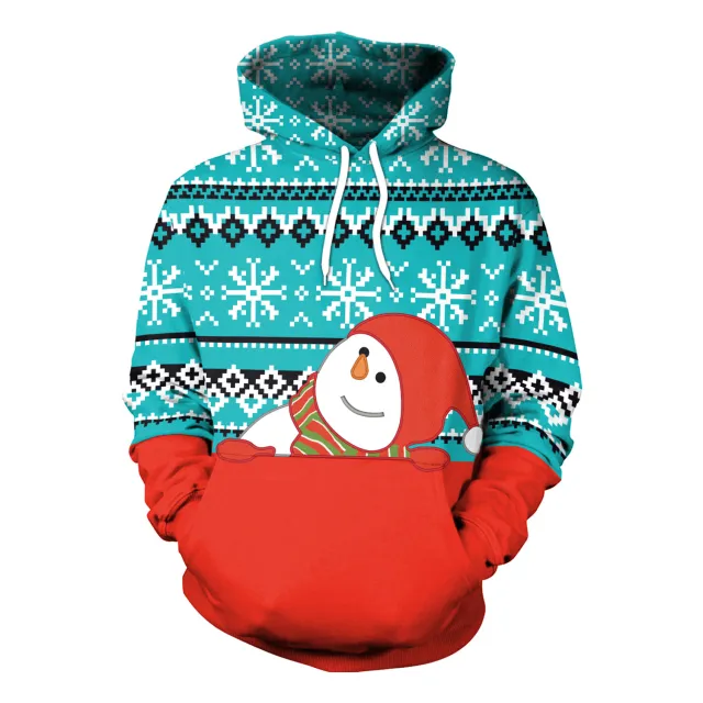 Women's Christmas Loose Versatile Hooded Creative Digital Printing Sweater Sb101 026 Xxl - Shop at LoveMi