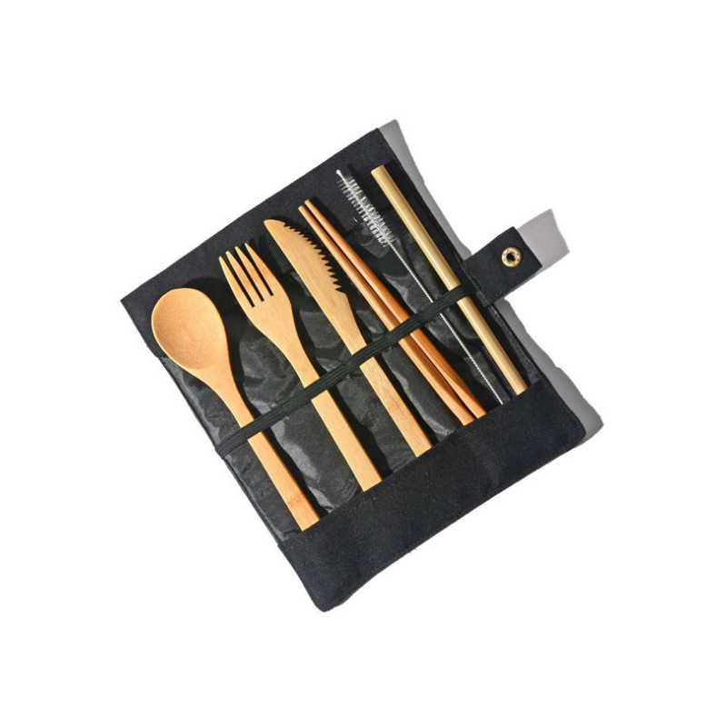 Portable Bamboo Dinnerware Set — 7-Piece Travel Kit