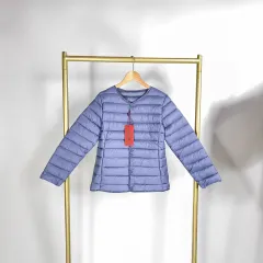 Lightweight Stand Collar Loose Design Cotton-padded Jacket - Blue - View 1