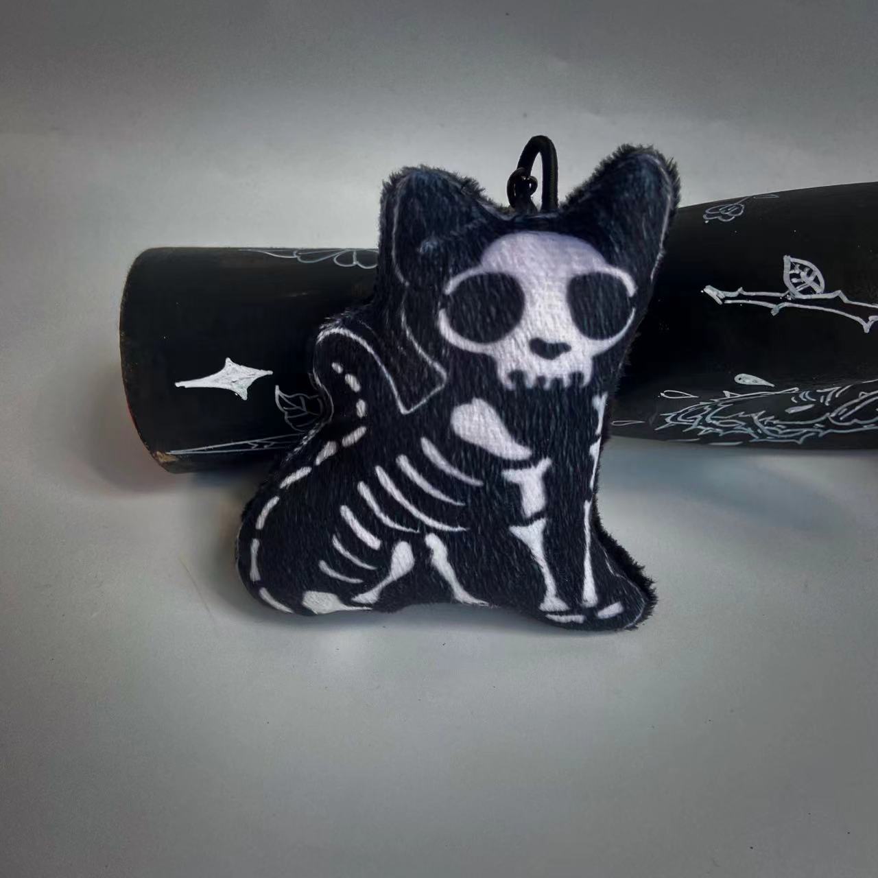 Skull Cat Keychain