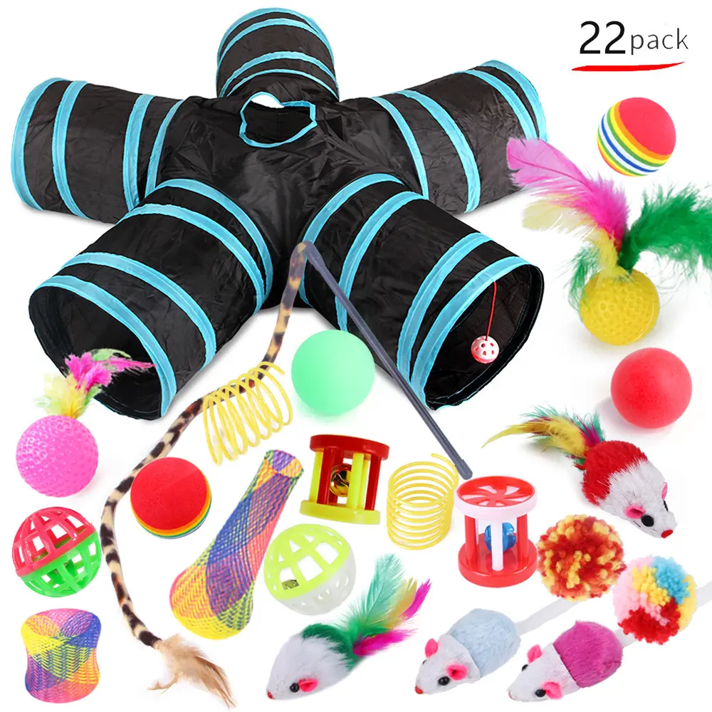 Cat Toy Set Funny Assembled Toys Tunnel