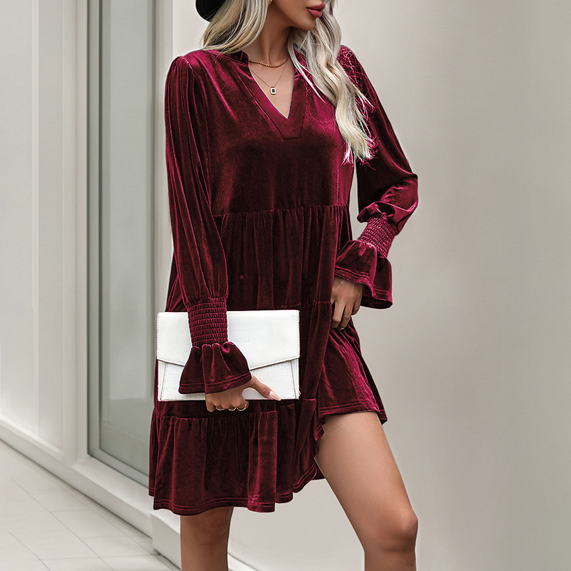 Long Sleeve Patchwork Skirt Autumn And Winter