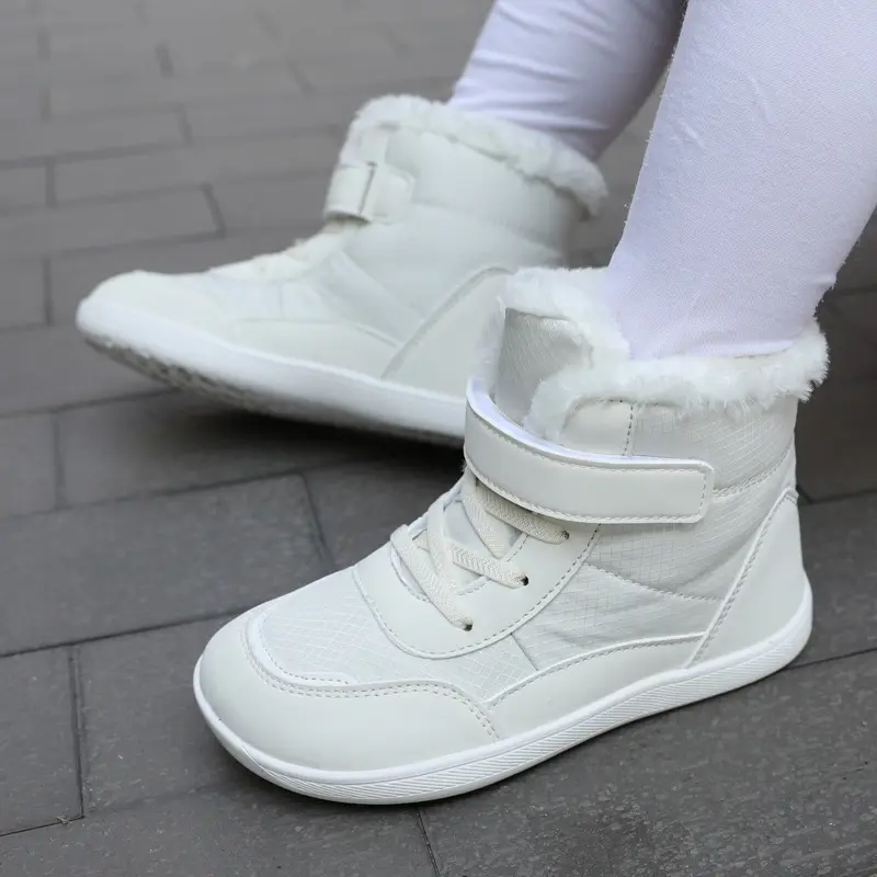 Children's High-top With Velvet Thick Wide-toe Cotton-padded