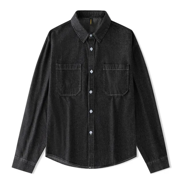 Women's Long Sleeve Denim Shirt All matching Shirt Black - Shop at LoveMi