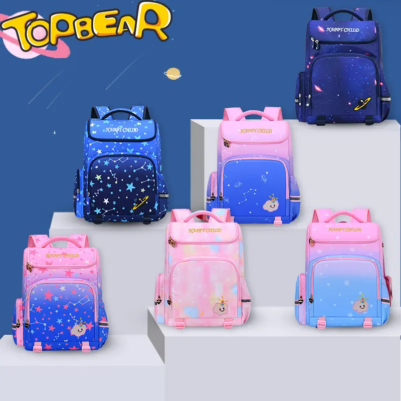 Children's Schoolbag Starry Sky Gradient Spine Protection