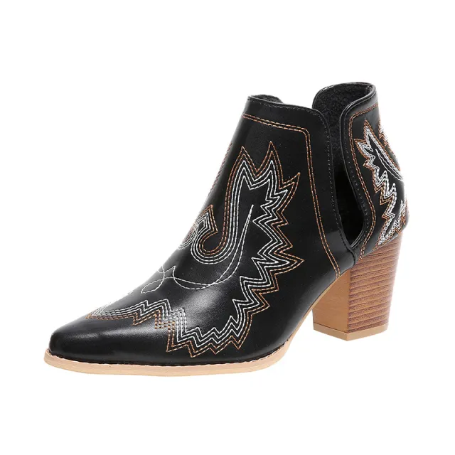 Plus Size Vintage Embroidered Martin Boots Red - Shop at LoveMi