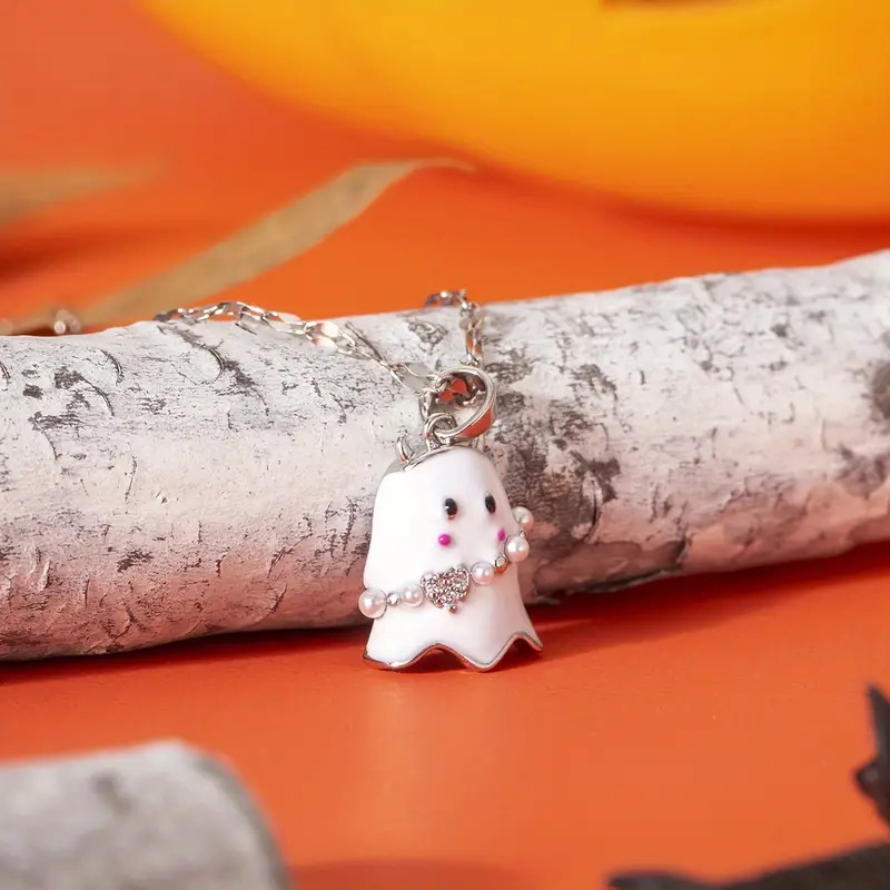 Halloween Trick-or-treat Candy Ghost Pendant Necklace