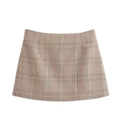 Autumn And Winter New Fashion Plaid Blazer Skirt Outfit - Short Skirt-M - View 1