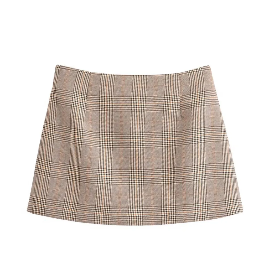 Autumn And Winter New Fashion Plaid Blazer Skirt Outfit - Short Skirt