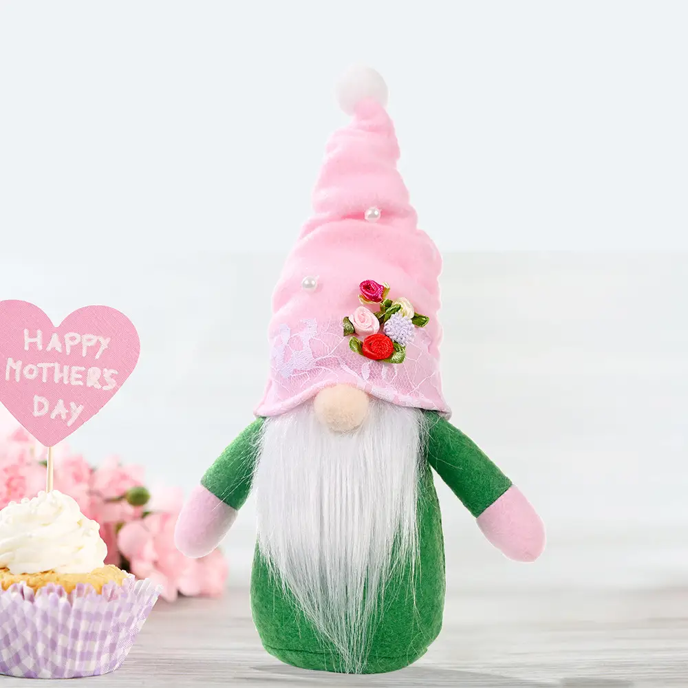 Mother's Day Rudolf Flower Beads Cap Doll