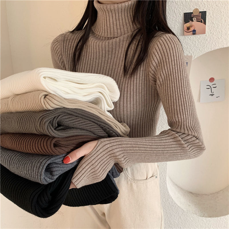Women's Fashion Turtleneck Slim-Fit Knitted Sweater