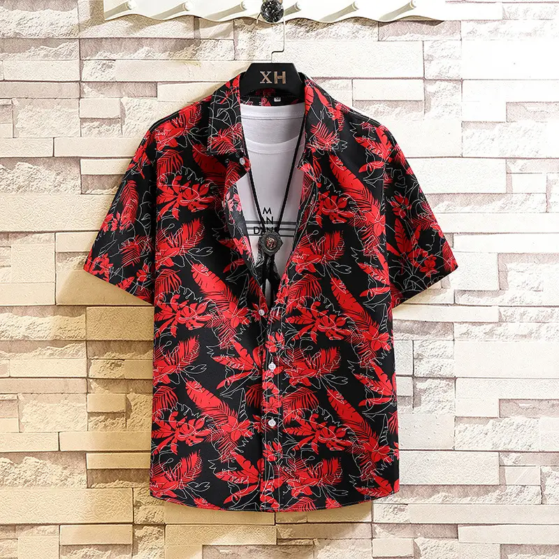 Shirt Printed Men's Short Sleeve Shirt Shorts Suit