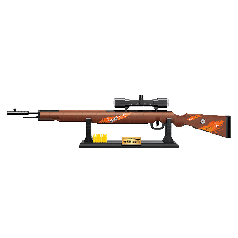 Maquette de fusil en briques — set sniper 98K, AK47, AWM 4