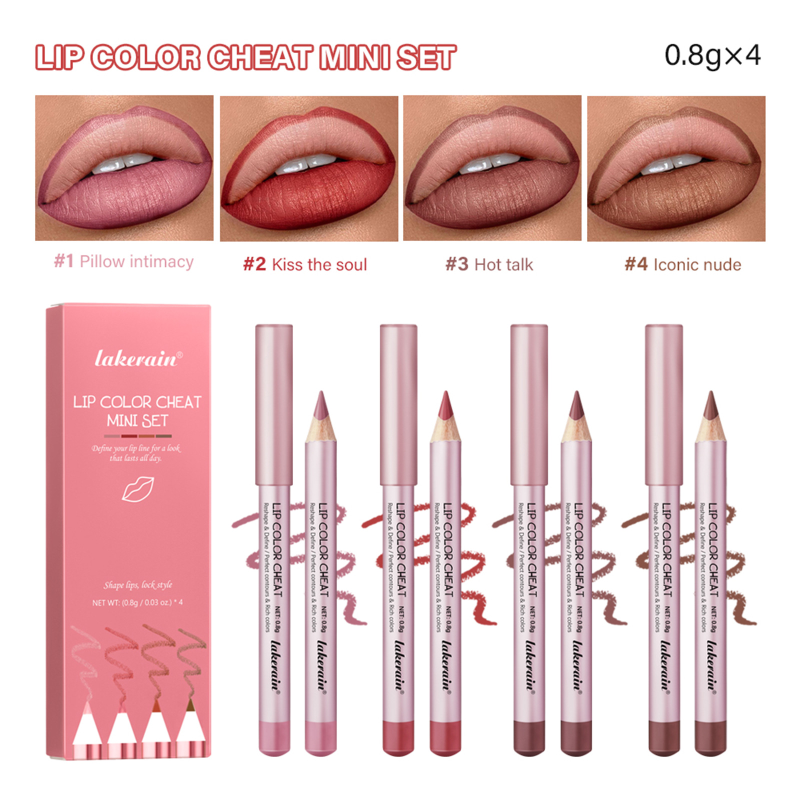 4 PCs Matte Lipstick Lip Liner - Image 5