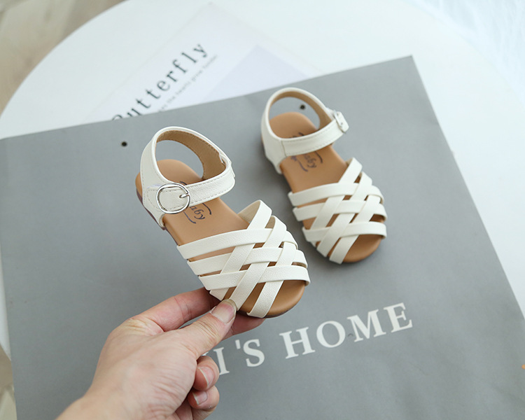 Title 14, Kids Buckle Toe Soft Sole Woven Sandals