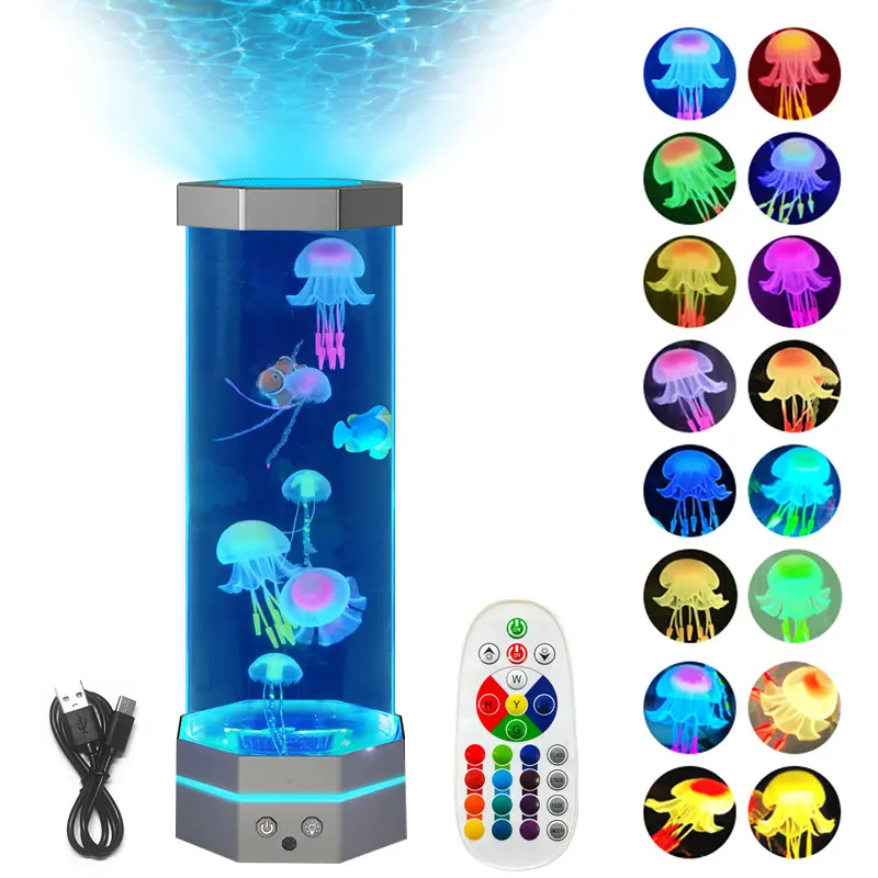 Jellyfish Lava Lamp 17 Colors Changing 15inch with Remote