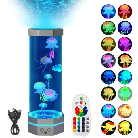 Jellyfish Lava Lamp 17 Colors Changing 15inch with Remote