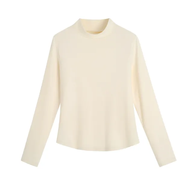 Plus Size Women's Thickened Multi color Turtleneck Bottoming Shirt Apricot - Shop at LoveMi