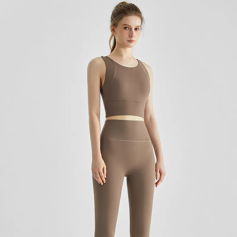 Shockproof High Waist Tight No Embarrassment Line Movement Suit - Cocoa Colour