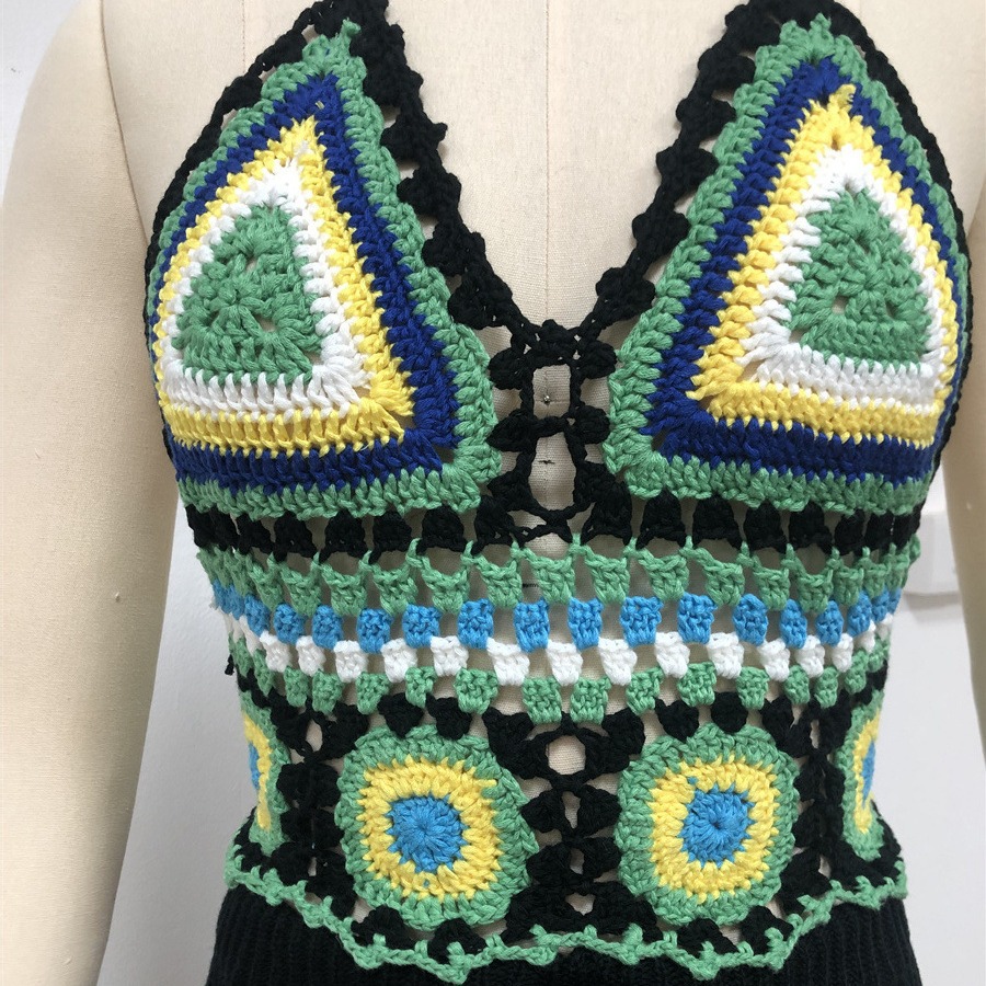 Ethnic Style Hand Crocheting Bra Bikini Top