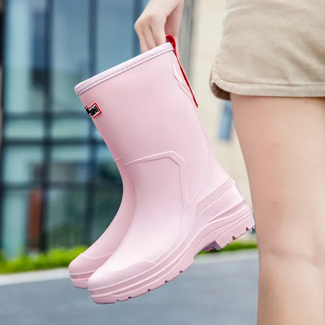 Kitchen High top Waterproof Non slip Rubber Shoes Women's Rain Boots Pink - Shop at LoveMi