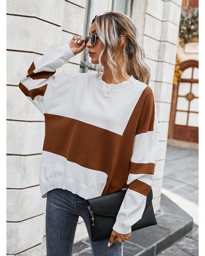 Title 13, Fashion contrast stitching sweater