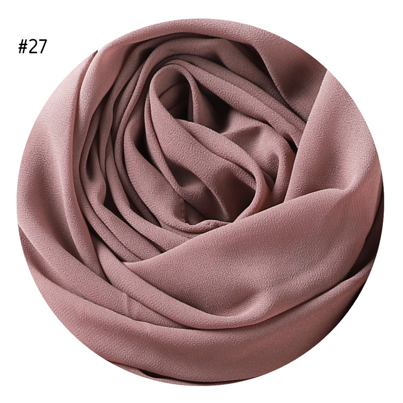 Solid Color Pearl Chiffon Scarf Head Covering Monochrome