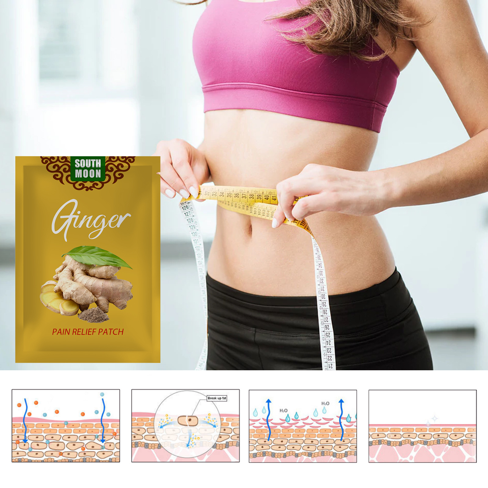 Ginger Body Shaping Health Care Sticker Firming Slimming - Image 1