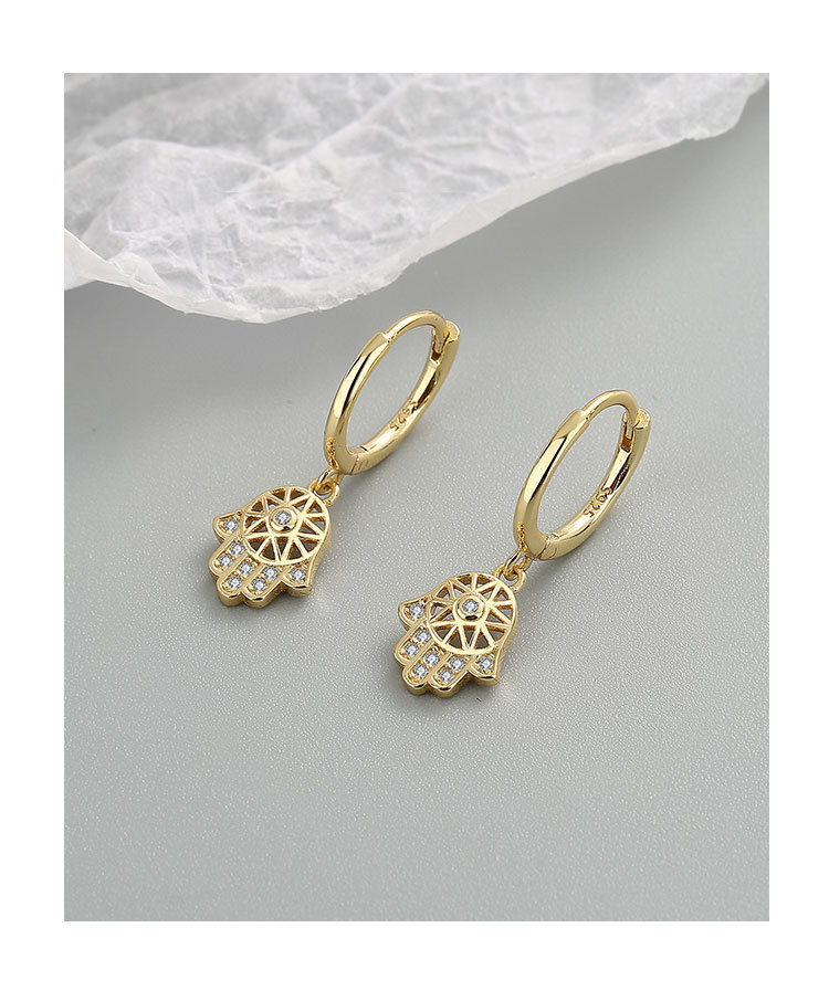 18K Gold Magic Array Five-pointed Star Pendant Ear Clip