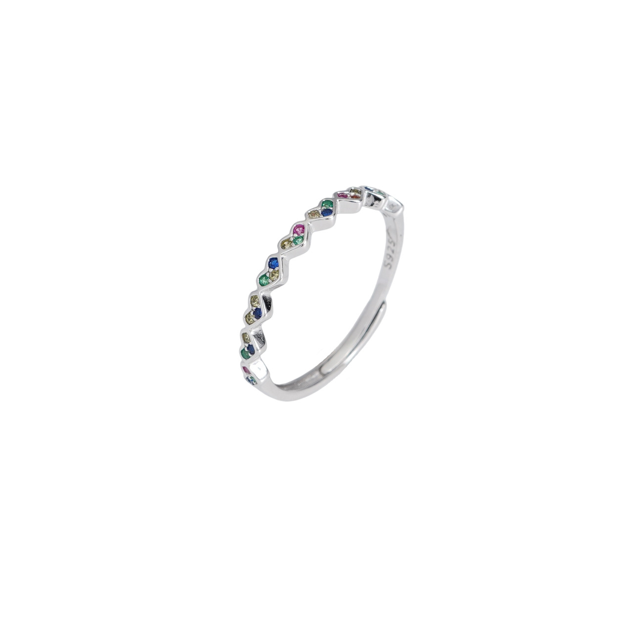 925 Loving Heart In Sterling Silver Ring Female Light Luxury High Sense