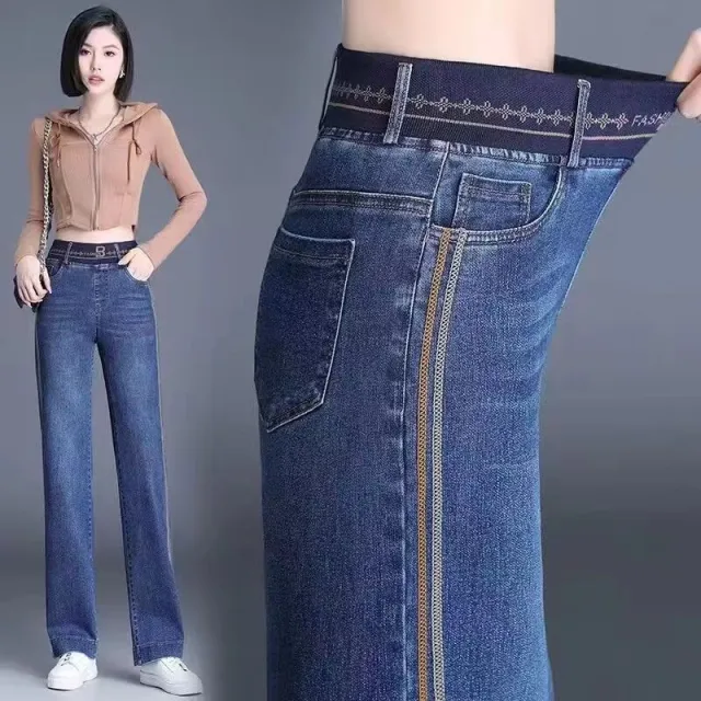 High Waist Wide Leg Pants Women's Jeans Spring, Autumn And Summer Casual Trousers Blue - Shop at LoveMi