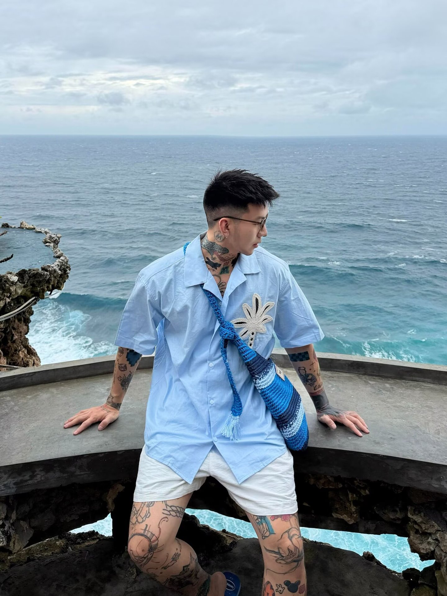 Retro Cuban-Collar Embroidered Hawaiian Shirt for Men