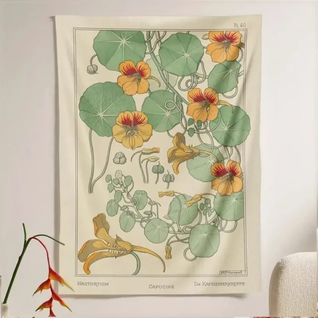 Retro Plant Background Wall Decorative Tapestry Canvas Style 2 - Shop at LoveMi