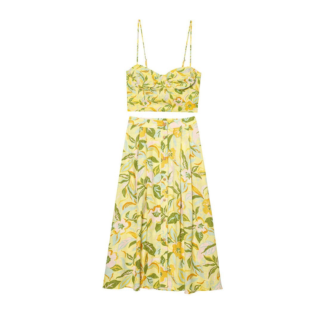 European And American Style Fashionable Simple Blended Printed Short Top