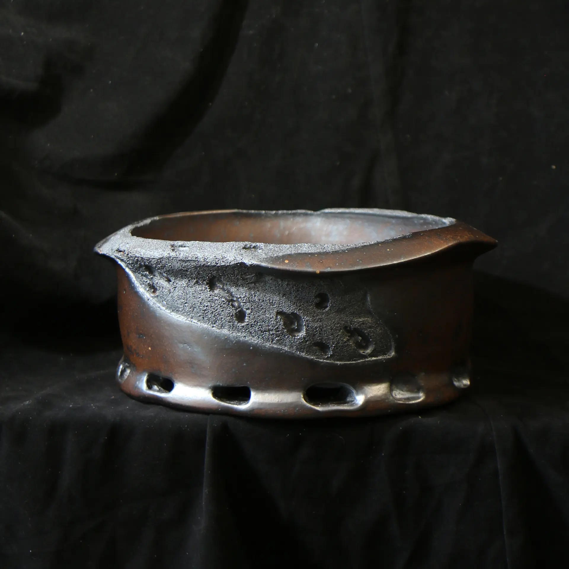 Yixing Zisha Wood-fired Round Bonsai Pot