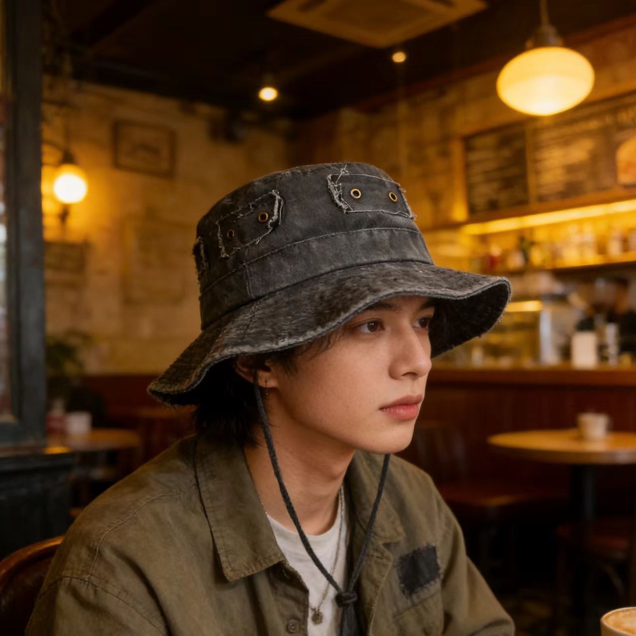 Retro Washed-cotton Bucket Hat For Sun Protection Outdoors