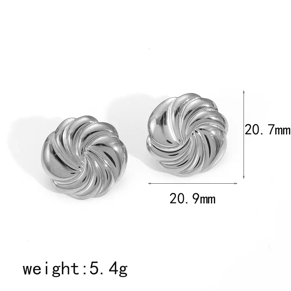 Titanium Steel Earrings Women's Design Round