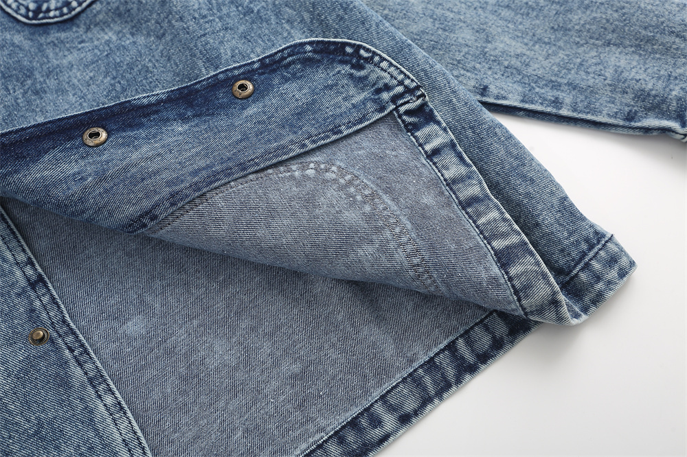 سترة قميص بأطراف ملونة وتطريز ورق الشجر للملابس العملية