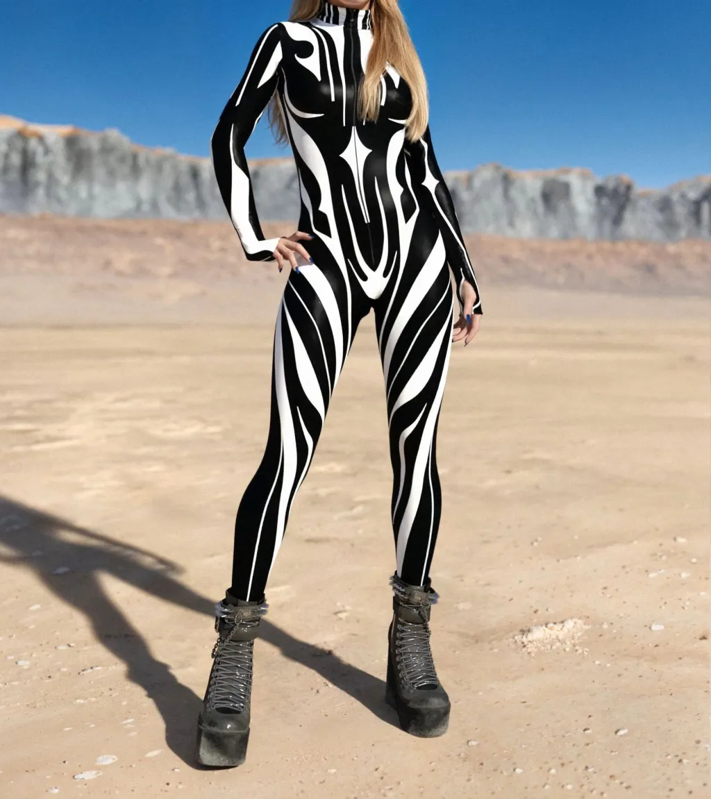 Halloween Tights 3D Digital Printing One-piece Play Costume - Style 62-M
