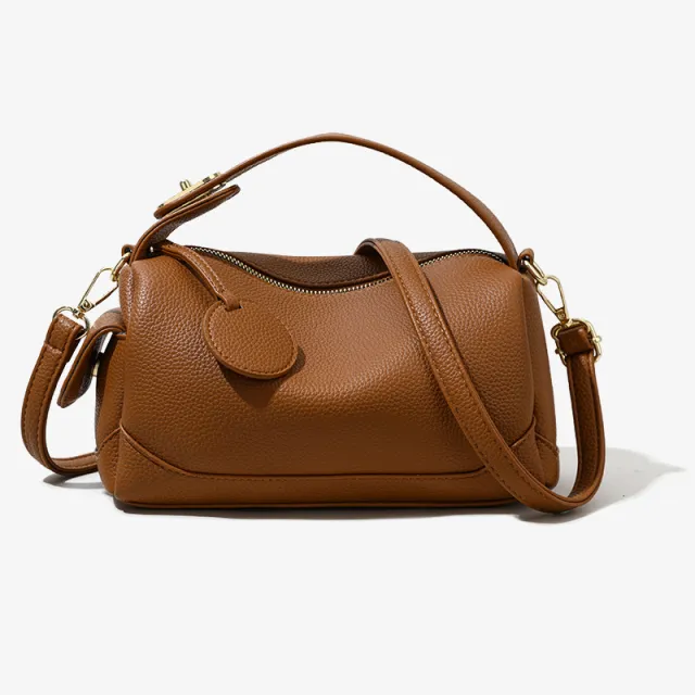 Crossbody Soft Leather Large Capacity Pillow Bag Women's Portable Shoulder Bag Brown - Shop at LoveMi