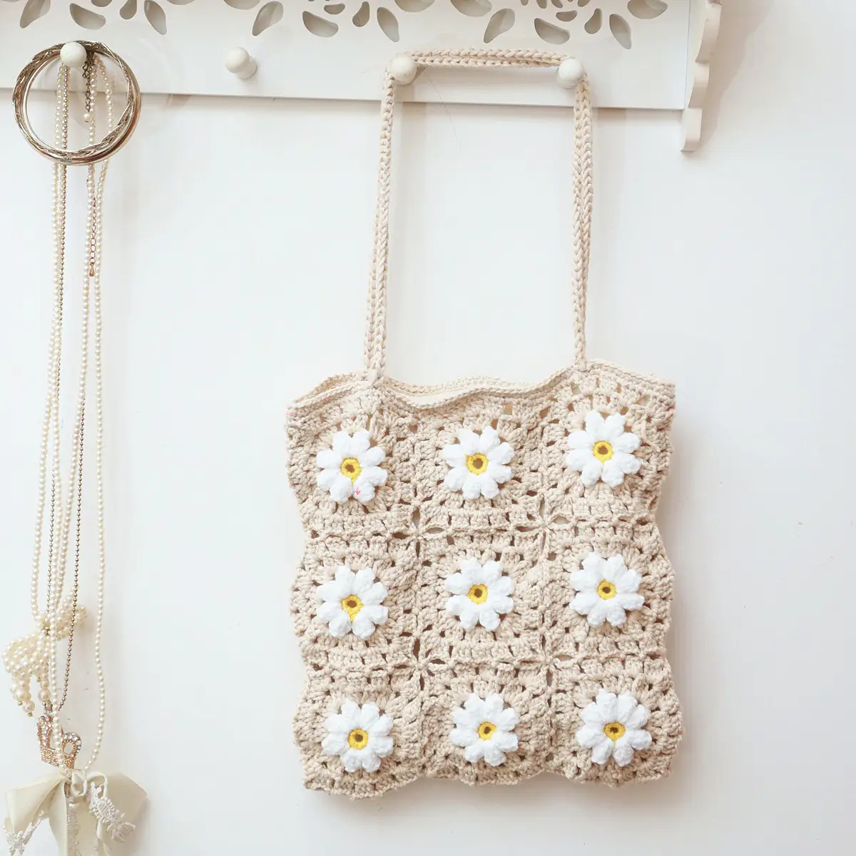Hand-hooked Flower Casual Bag Single Shoulder Beach Bag