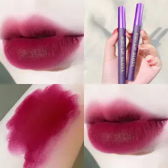 Lip Lacquer Matte Finish Velvet No Stain On Cup Not Easy To Fade Lipstick - 01 Popcorn Plum - View 1