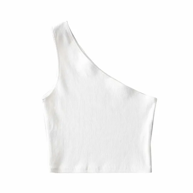 Women's Fashion Short Shoulder Vest White - Shop at LoveMi