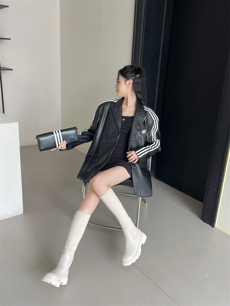 Small Thick Bottom Height Increasing Skinny Elastic Socks Boots