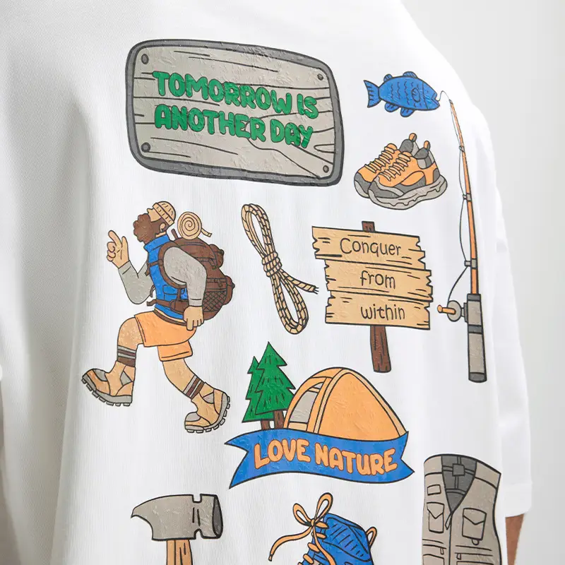 Men's Foam Three-dimensional Printed T-shirt Loose Personality